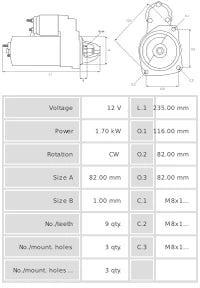 Motor de arranque S0307PR