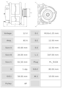 ALTERNADOR NUEVO A9072