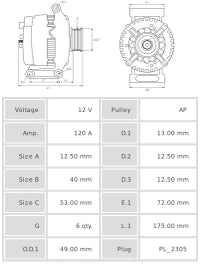 ALTERNADOR NUEVO A3129(VALEO)