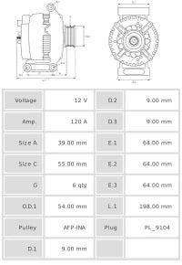 ALTERNADOR NUEVO A6076(DENSO)