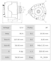 ALTERNADOR NUEVO A0095