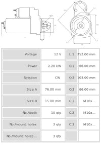Motor de arranque S9014PR