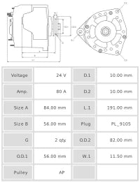 ALTERNADOR NUEVO A0525S