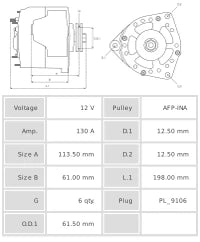 ALTERNADOR NUEVO A4048(P-INA)