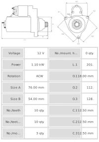 Motor de arranque S0375