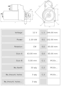 Motor de arranque S9241