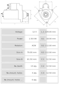 Motor de arranque S0622PR