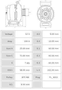 ALTERNADOR NUVEO A6052(DENSO)