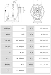 ALTERNADOR NUEVO A6095