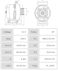 ALTERNADOR NUEVO A0049