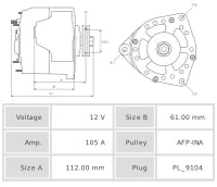 ALTERNADOR NUEVO A4042(P-INA)