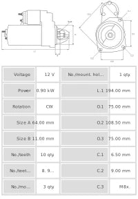 Motor de Arranque S2053
