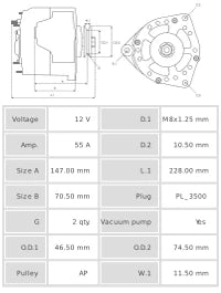 ALTERNADOR NUEVO A6525S