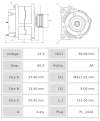 ALTERNADOR NUEVO A9005