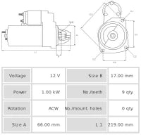 Motor de arranque S9429(LETRIKA)