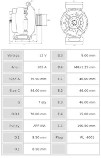 ALTERNADOR NUEVO A6079 DENSO