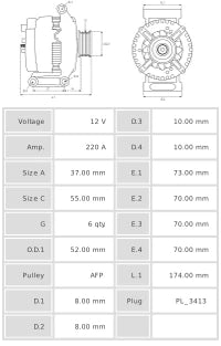 ALTERNADOR NUEVO A6274S