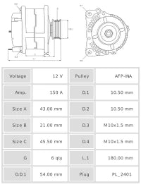 ALTERNADOR NUEVO A3263(VALEO)