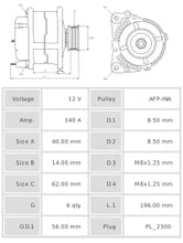Cargar imagen en el visor de la galería, ALTERNADOR NUEVO A0190(P-INA)

