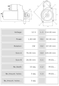 Motor de arranque S0485