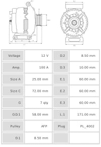 ALTERNADOR NUEVO A6052
